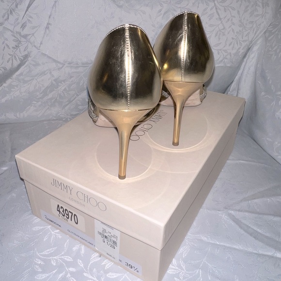 Jimmy Choo Heels Gold with Silver trim Size 39.5 - Picture 3 of 4